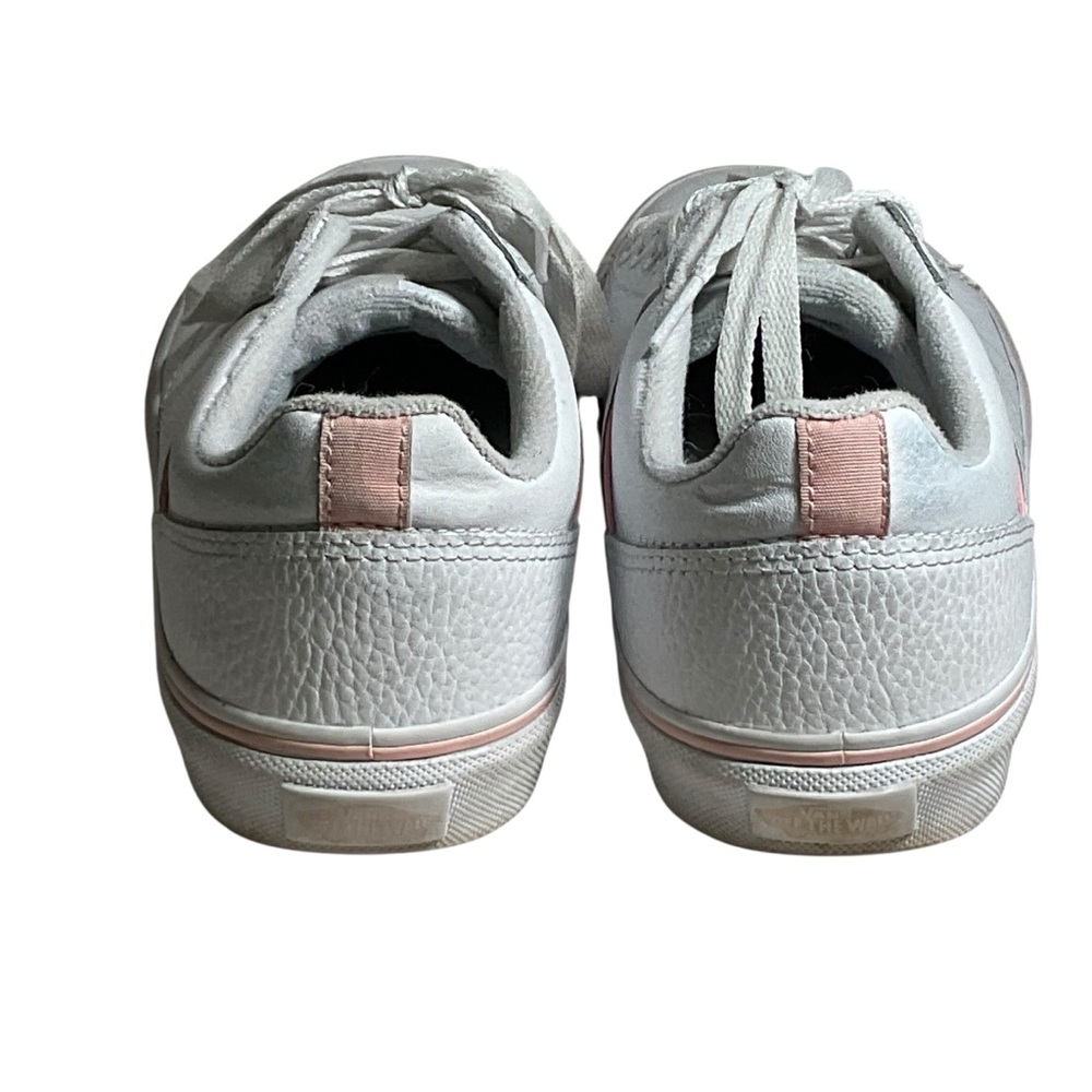 Vans Off The Wall women's white with pink leather sneakers. Size 9. - Picture 4 of 10